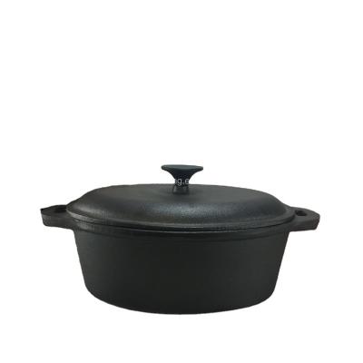 China Sustainable Cast Iron Preseasoned Oval Dutch Oven / Casserole for sale