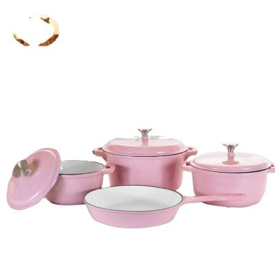 China Sustainable cast enamel cookware set for sale