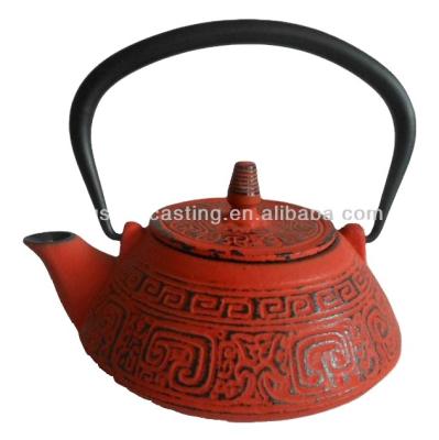 China Cast Iron Enamel Color Teapot With Cup for sale