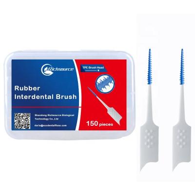 China Depth Teeth Whitening Silicone Soft Picks Orthodontic Brushes Strip Head And PP Handle Interdental Brush for sale