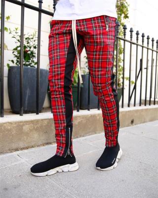 China Z17 2021 Korean Trend Plaid New Men's Casual Style Slim Cargo Pants QUICK DRY for sale