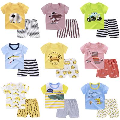 China Casual Baby Boy Sets Summer Girls Clothes Sets Short Sleeve T-shirt+Shorts Pants Cotton Sports Suits Cartoon Shark Kids Clothing for sale