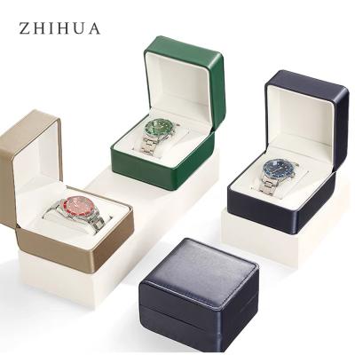 China High End Luxury Leather Watch Case Couples Square Watch Box Jewelry Package Logo Jewelry Gift Packaging Custom Made Elegant for sale