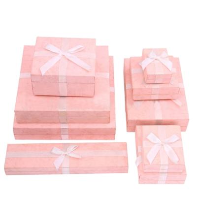 China Pink Earring Ring Cases Trendy Bangle Packaging PU Leather Jewelry Box Item Manufacturer for sale