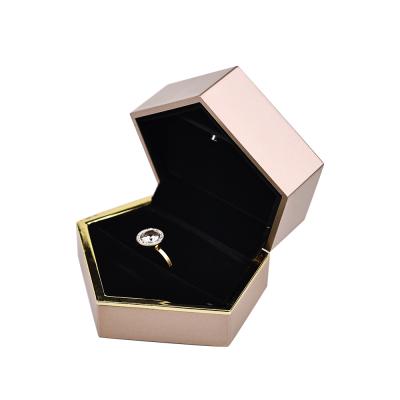 China Custom Eco-friendly Logo Ring Bracelet Necklace Box Jewelry Gift Packaging Box LED Jewelry Box for sale