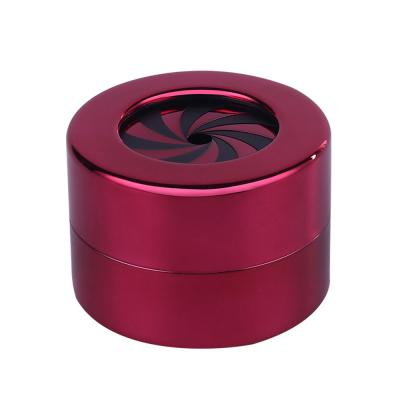 China Modern Luxury Round Metal Rotating Ring Case Romantic Wedding Engagement Ring Box for sale