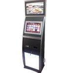 China Dual Screen Touchscreen Kiosks With Lightbox, Barcode Card Reader And Receipt Printer for sale