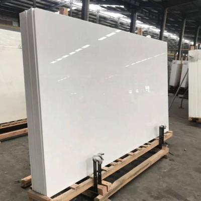 China Glass Modern Artificial Marble Pure White Crystallized Stone Panel for sale