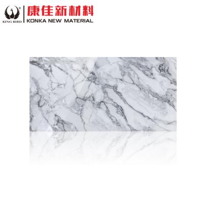 China Luxury Best Choose Carrara Marble Slabs Price 3D New Design Pure Nano White Artificial Stone Printing White Marble Slab for sale