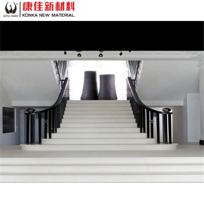 China Luxury Top Nano Stone White Marble Price Crystallized Glass Panel Marble Stairs Stairs Tiles for sale