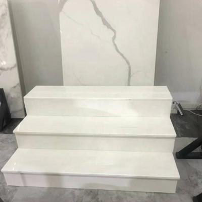 China Luxury King Bird Nano Crystallized Glass White Stone Staircase for sale