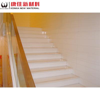 China Luxury Various Style Super White Nano Crystal Glass Stone Hot Sale Jiangxi Factory Non Slip Customized Size Porcelain Stair Step Tile for sale