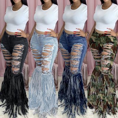 China Linghang high quality QUICK DRY QUICK DRY denim ripped mid waist jeans women long pants solid color women skinny jeans for sale