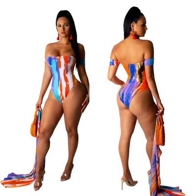 China 2021 new summer European and American tight women's sexy women's dress breathable springs and printed swimwear for sale