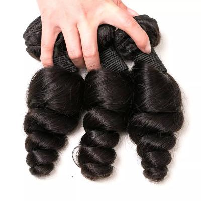 China Loose Wave Virgin Cuticle Aligned Brazilian Peruvian Hair Bundles With Closure Loose Wave Natural Color Deep Wave Hair Bundles for sale