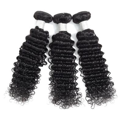 China Raw Deep Wave 10A Virgin Cuticle Aligned Peruvian Hair Deep Wave Hair Weave Bundles With Frontal Remy Hair 100 Human Hair Extensions for sale