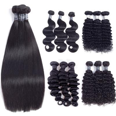 China Soft Smooth Thick Straight Hair Weave Barely Shedding Bundles With Lace Closure And Frontal Cheap Brazilian Virgin Hair Seller for sale