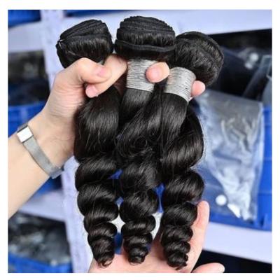 China Wholesale Virgin Barely Shedding Thick Smooth Soft Remy Hair Bundles Double Drawn Remy Hair Extension Peruvian Human Hair Loose Wave Type for sale