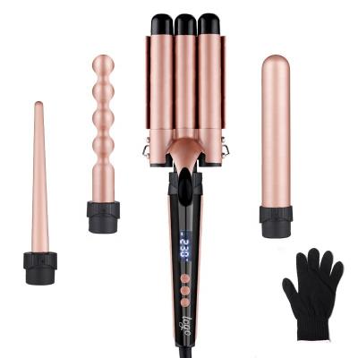 China COSHARE Outdoor Portable 4 in 1 Curling Iron LCD Show Cruel Reluctant Hair Curler Automatic Curling Iron for sale