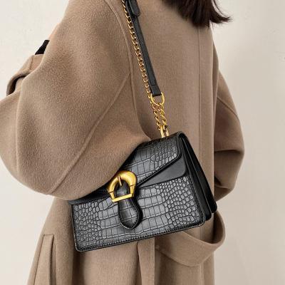 China High Quality Crocodile Summer Large Shoulder Lady Bags Square Cross - Designer Women's Bags Female Luxury PU Leather Bag Body Handbags for sale