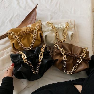 China High Quality Luxury Soft Armpit Bag Half Moon Cloud Designer Chain Clip Wrinkled Casual Cross - Body Bag For Women Dumpling Bags Small Purses for sale