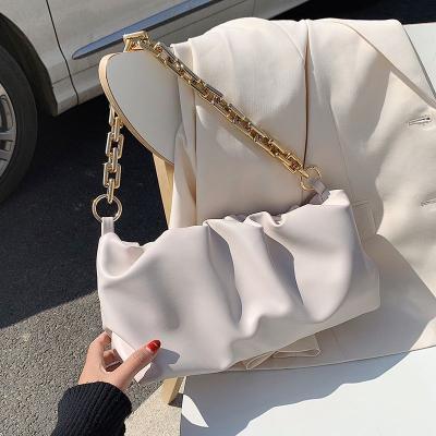 China High Quality Wholesale Ladies Cross Body Ruched Pillow Cloud Bags Pocket Chain Shoulder Purse Fancy Soft Leather Handbags For Women for sale