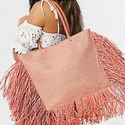 China 2021 New Styles Straw Bag Ladies Summer Raffia Tassel Bag Fashion Vacation Beach Tote Women's Shoulder Bag Ins. Shoulder Clutch Fashionable High Quality for sale