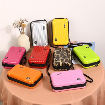 China Fashion Cute Small Suitcase Shape Totes High Quality Designer Cosmetic Bag Cross - Bag Mini Suitcase Handbag Body Phone Purses for sale