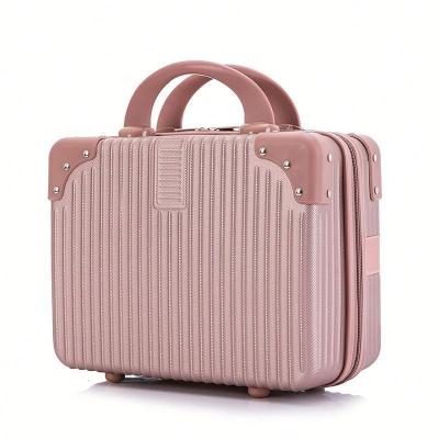 China Large Capacity 14 Inch Mini Hard Shell Cosmetic Case Luggage Travel Makeup Storage Box Bag Portable Carrying Suitcase for sale