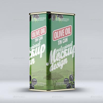 China Large Rectangular Empty Metal Customized Recyclable Tin Box Edible Oil Tin Can Olive Oil Metal Tin Cans for sale