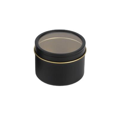 China Wholesale Hot Tour Recyclable Form Black Metal Can Mini Tin Containers Box Candle Tin Cans for sale