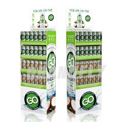 China Can Be Customized Cardboard Bottle Custom Floor Display For Supermarkets Energy Milk Drink Cardboard Coffee Promotional Display Stand for sale