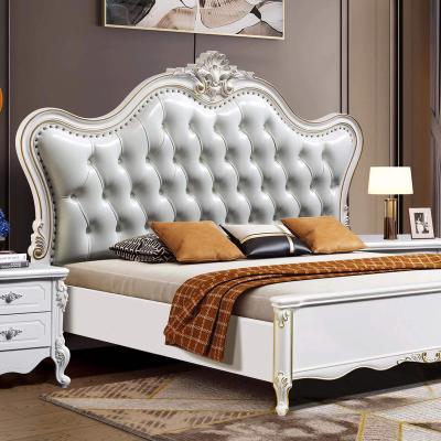 China European American Sofa Bed Double Bed Storage Bed Solid Wood White Wedding Bed for sale