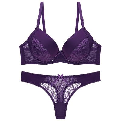 China Fashion High Quality Breathable Sexy Lift Up Bra And Panty Sets, Lace Lift Up Bra Panty Set for sale