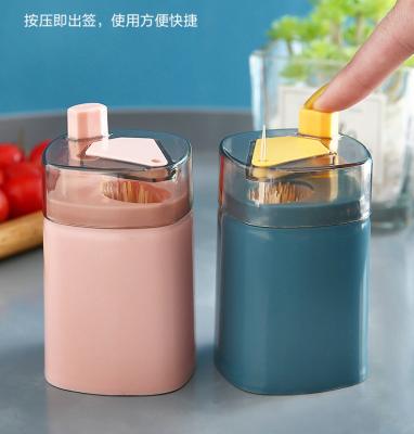 China Sustainable Bamboo Toothpick Dispenser Smart Toothpick Holder Suitable For Gatherings And Restaurants Toothpick Box for sale