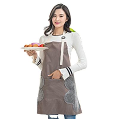 China Nordic Style Oil Pollution Cloth Oil Pollution Cloth Side Cloth Large Pocket Apron Cleaning Brown Brown Cooking Kitchen Apron for sale