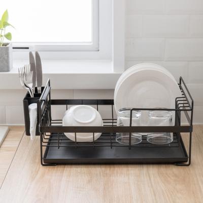 China Viable Kitchen Storage Organizer Dish Drainer Drying Rack Kitchen Sink Rack Tray Plates Bowl Cup Tableware Shelf Basket for sale