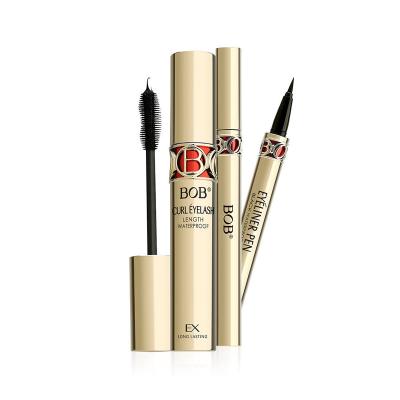 China Hot selling moisturizer eyeliner and mascara sets eye liner black water resistant 4d durable products silk fiber easily thicken eyelash mascara for sale