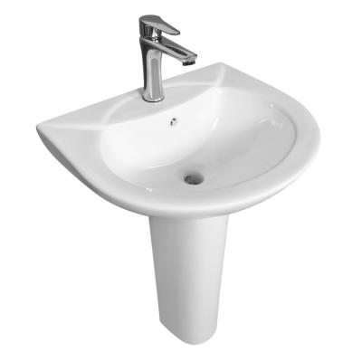 China Factory Supply Modern SAIRI Chaozhou Popular Economical Bathroom Wash Hand Basin With Soncap Pedestal Sink for sale