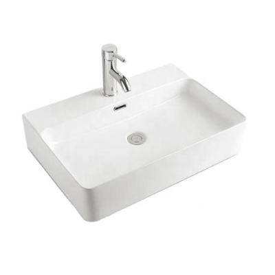 China Art Style Modern Bathroom Decoration Square High End Ceramic Basins Wash Hand Sink for sale