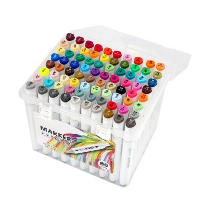 China Paint 120 Color Alcohol Ink Marker Set for Sketching Watercolor Art Pen Set Fine Color for Drawing Art Dual Side Marker for sale