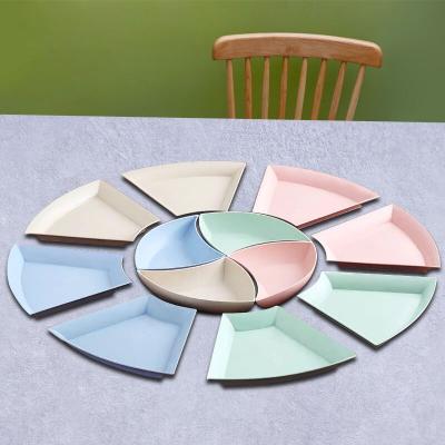 China Trapezoidal Dish Round Tableware Household Stocked Crescent Dish Set Hot Pot Tray Tableware Combination Set for sale