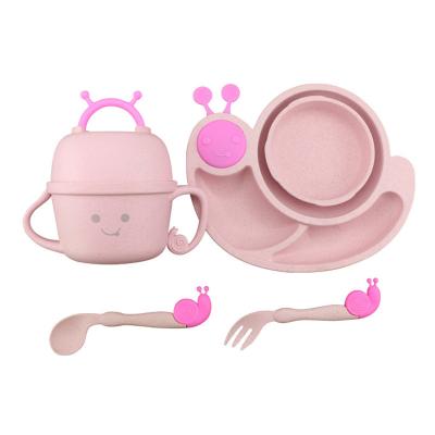 China Cartoon Home Children's Dish Straw Hotel Restaurant Wheat Tableware Set for sale