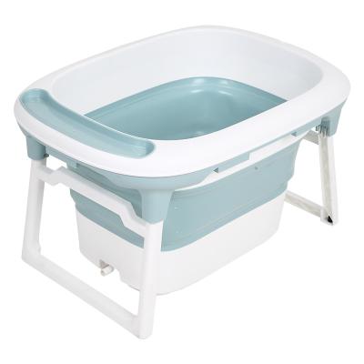 China Sustainable children 0-12 years old foldable thick bath bucket bathroom products for sitting and lying. for sale