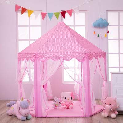 China Easy Foldable Children Play Toy Tent Kids Gypsophila Castle Toy Tent With Little Star Room Princess Baby Indoor Outdoor String Lights for sale