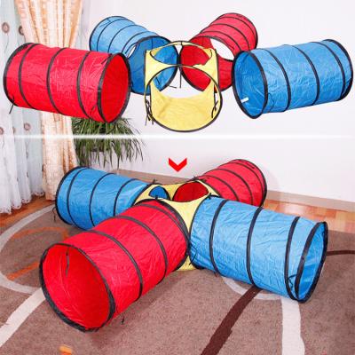 China Sports play 4 through indoor and outdoor automatic automatic tunnel tunnel children's play tent baby toys portable tunnel for kids for sale