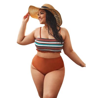 China 2022 new European and American foreign trade split stain swimsuit windproof large size factories in the current wholesale bikini swimwear for sale