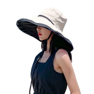 China Wholesale Custom Logo Striped Hat Embroidery Cotton Wide Brim Hat For Sun Protection Against UV Rays for sale