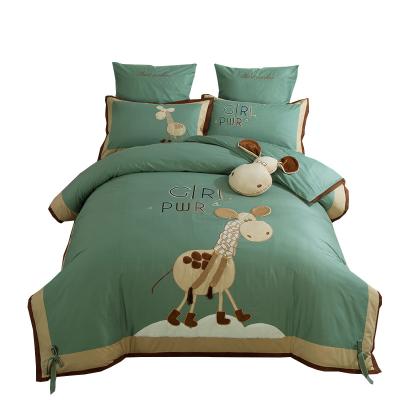 China Nondisposable 100% Mediterranean embroidery craft cartoon cotton kids bedding bedding set for kids bedsheet sets bedclothes for sale