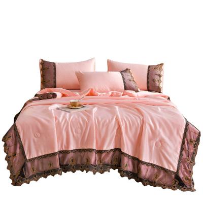 China Summer Silk Disposable Ice Silk Thin Quilt Four-Piece Comforter Cover Sheet 1.8 M2 M Double Bedding for sale